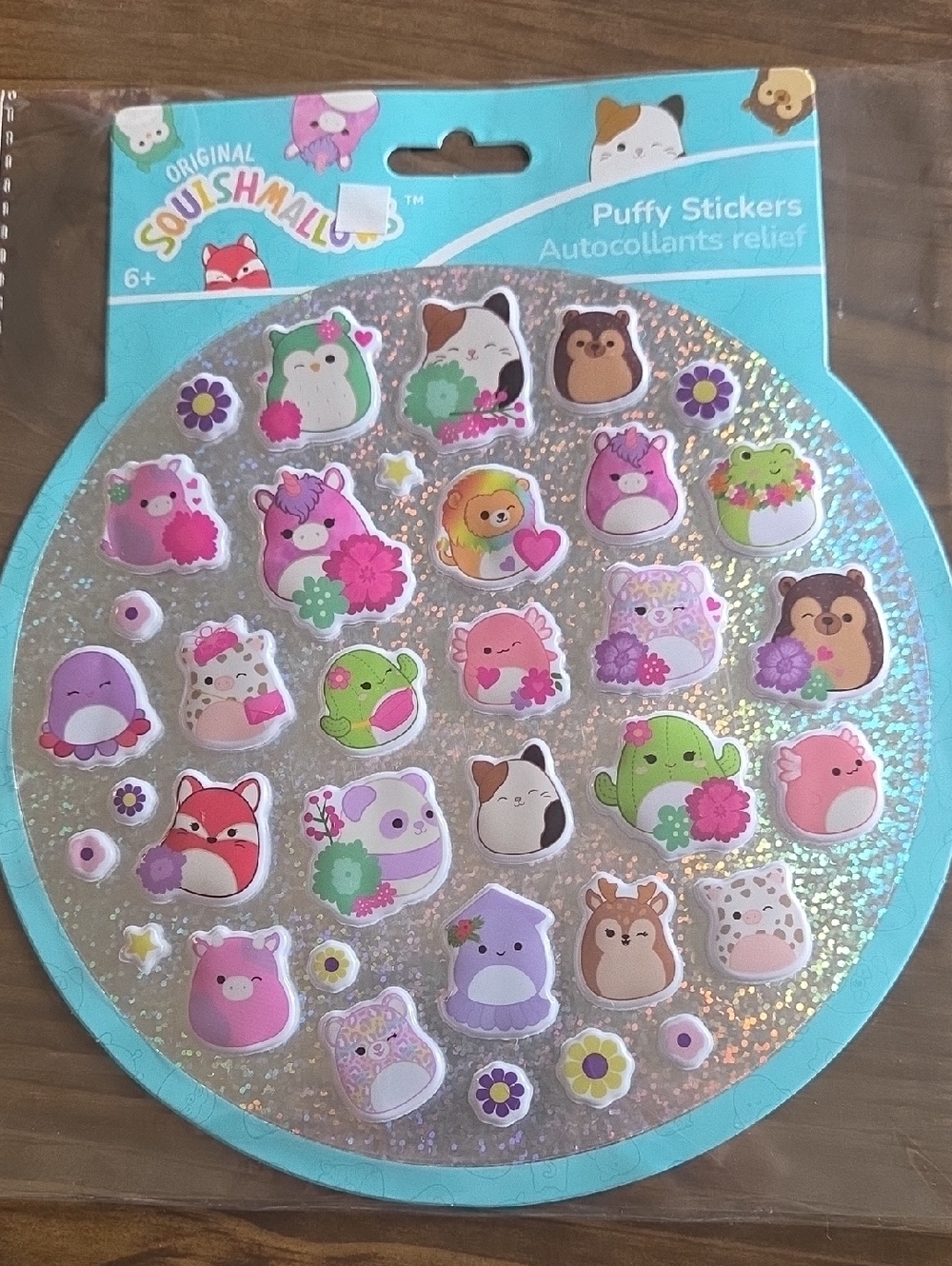 Squishmallows Puffy Stickers - Pink, Green, Purple, Blue, White